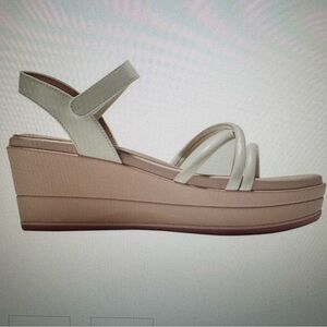 NWT Cole Haan Grand Ambition Addison Flatform Leather Wedge Sandals: Ivory  7.5